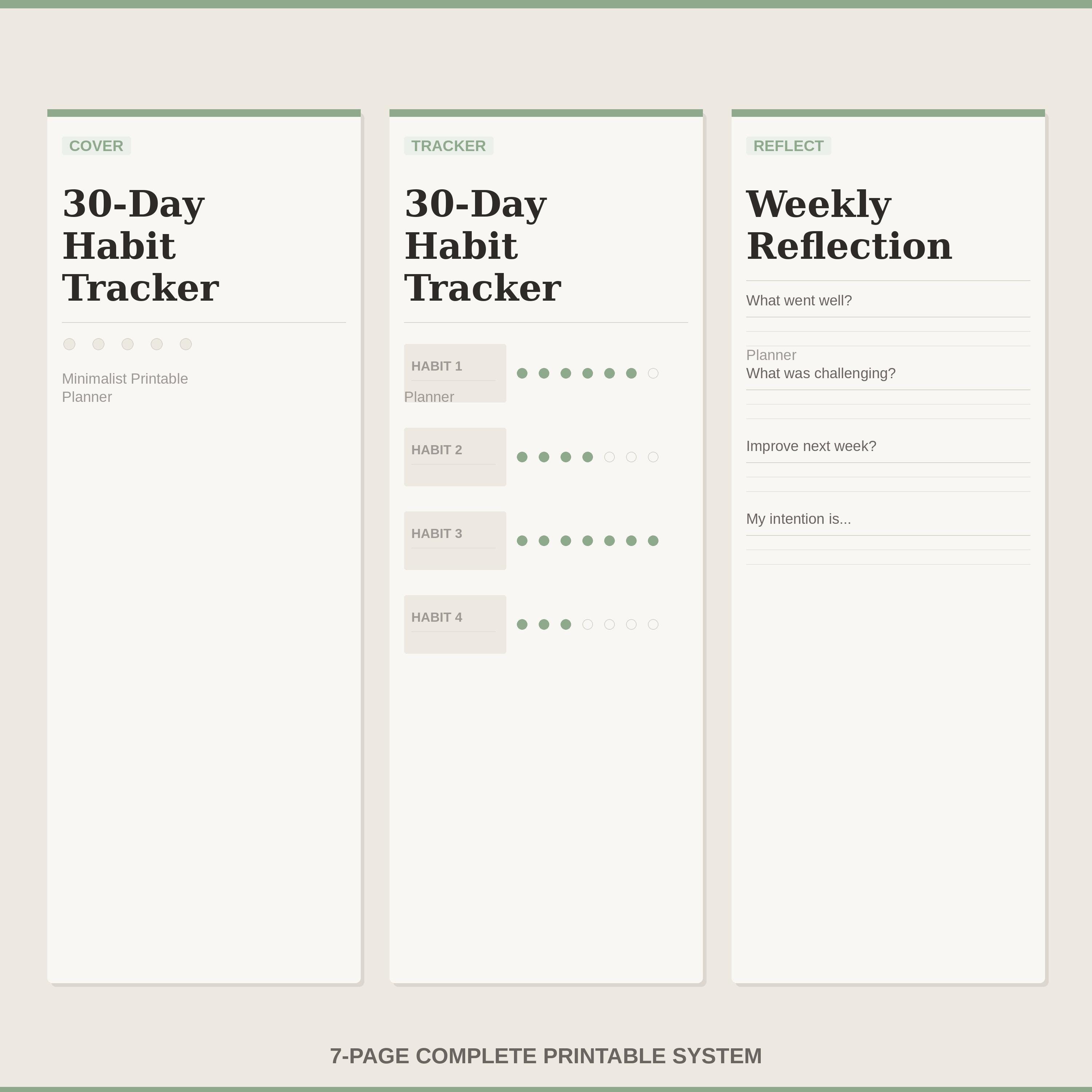 30 Day Habit Tracker Printable | Daily Routine Tracker | Self Care ...