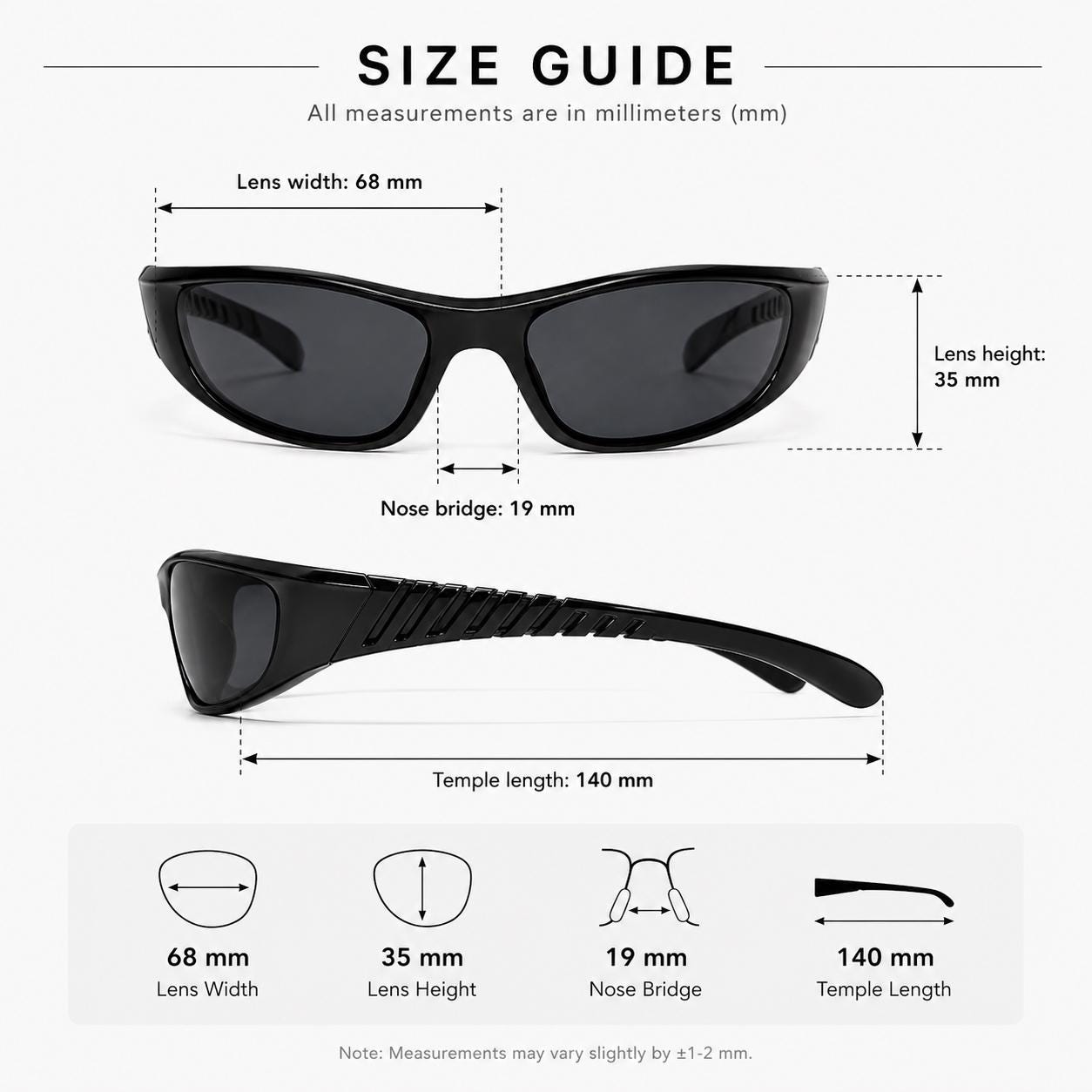 Authentic 90s Oval Sunglasses, Vintage Black Slim Wrap Shades, Y2K