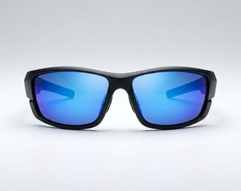 Polarized Sunglasses Unisex, UV Protection Eyewear, White Blue Fashion Shades, Lightweight Everyday Sunglasses Gift