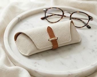 Personalized Leather Glasses Case, Custom Engraved Sunglasses Holder, Genuine Leather Eyeglass Pouch, Gift for Him Her