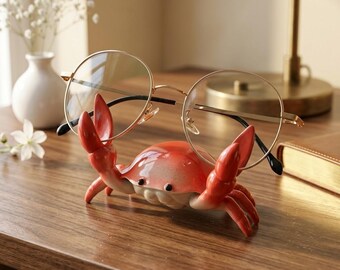 Crab Glasses Holder Stand, Cute Eyeglass Organizer, Funny Desk Decor, Animal Sunglasses Holder, Unique Office Gift