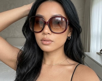 Oversized Brown Gradient Sunglasses, Retro Butterfly Tortoise Frame, Y2K Minimal Chic Shades, Coquette Style Eyewear for Women