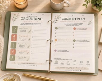 Anxiety Session Toolkit Printable Bundle | Grounding Exercises, Panic Plan (Digital Download)