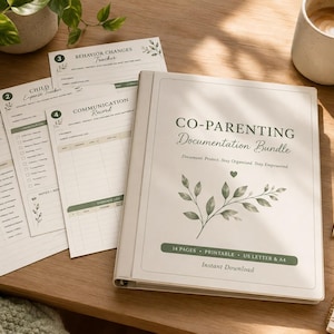 High Conflict Co-Parenting Documentation Bundle | Custody & Court Organizer Printable | Evidence Tracker | Single Mom Planner