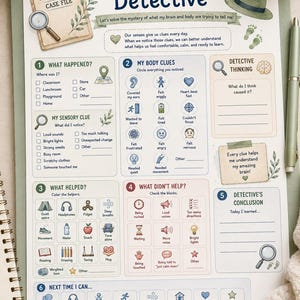 My Sensory Detective Worksheet | Autism Sensory Processing Printable | Neurodivergent Self-Regulation Activity | OT & Special Education