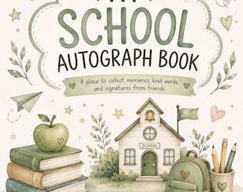 Livre d'autographes pour l'école pour enfants, souvenir de l'amitié, journal de souvenirs de fin d'année (PDF imprimable)