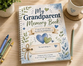 Livre de souvenirs pour grands-parents, activité souvenir pour enfants, lettre sincère (PDF imprimable)