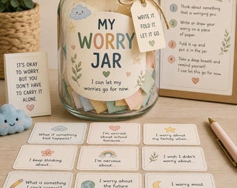 Messages d'avertissement pour pots d'enfants à imprimer | Activité d'adaptation à l'anxiété, outil de régulation émotionnelle