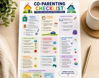 Lista di controllo per la genitorialità condivisa dei bambini che si trasferiscono da una casa all'altra.