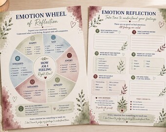 Teen Emotion Wheel & Reflection Worksheet | Feelings Vocabulary Activity (PDF)