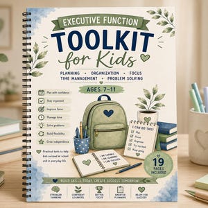 Executive Function Toolkit for Kids | Printable Ages 7–11 | ADHD Executive Function Activities | School Success Planner
