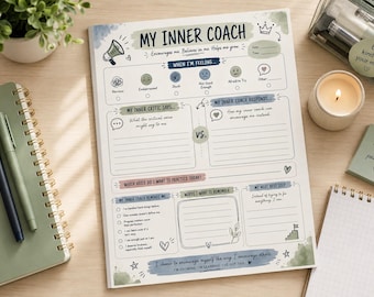 Scheda di lavoro "Inner Coach" per adolescenti / Autostima, dialogo interiore positivo (download digitale)