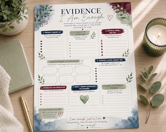 Self-Esteem Worksheet for Teens | Confidence Building, Self-Worth Journal (PDF Download)