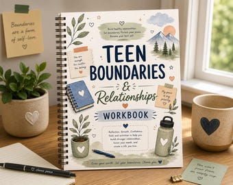 Cahier d'exercices sur les relations limites entre adolescents | Amitiés saines, communication, feuilles de travail sur le respect de soi pour les adolescents