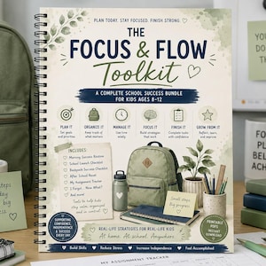 Executive Function Workbook for Kids | School Success Toolkit | ADHD Planner | Homework & Routine Printables | Ages 8–12