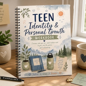 Teen Identity Personal Growth Workbook | Self Discovery, Values, Goals (Digital Download)