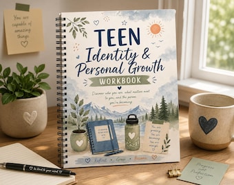 Cahier d'exercices sur la croissance personnelle de l'adolescent | Découverte de soi, valeurs, objectifs (téléchargement numérique)