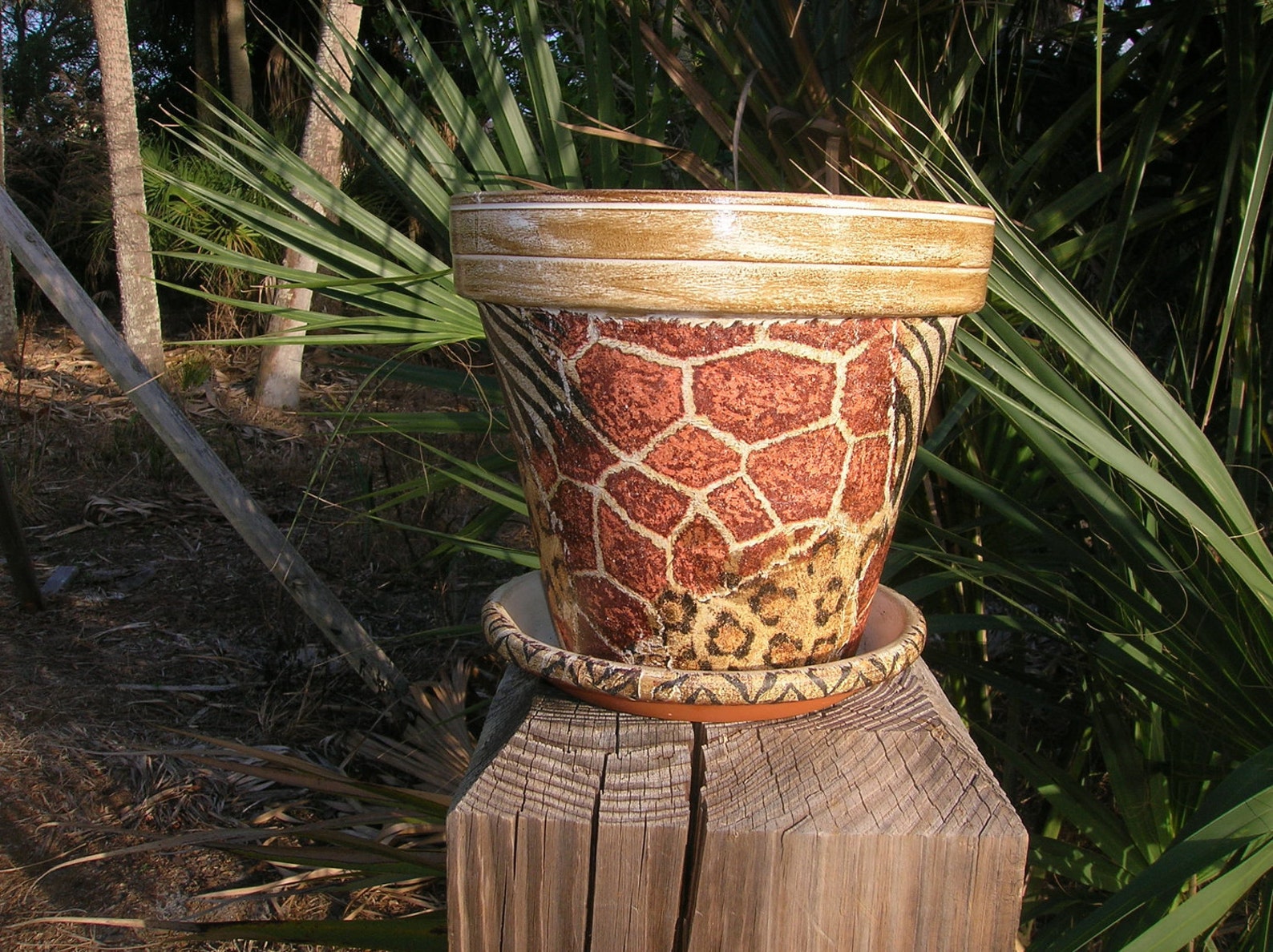 ANIMAL PRINT VASE Patio Clay Pot Garden Clay Vase Zebra Etsy