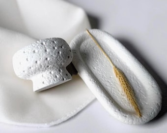 Juego de bandejas para joyas Jesmonite, bandeja minimalista moderna para joyas, cuenco blanco texturizado para guardar objetos pequeños.