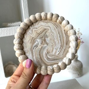 Large Bubble Coaster/Tray/Jesmonite Handmade Neutral Home Decor and Gift,Custom Color Effects