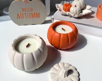 Vela de calabaza para decoración neutra del hogar, vela decorativa de calabaza otoñal para un estilo acogedor de otoño y decoración de temporada.