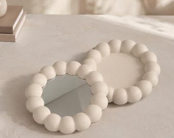 Posavasos/Bandeja/Espejo Bubble Chunky/Hecho a mano/Jesmonite/Espejo decorativo/Decoración y regalos neutros para el hogar