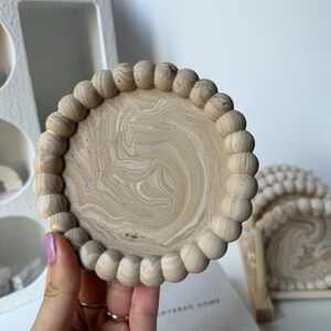 Beige Marble Large Bubble Coaster/Tray/Jesmonite Handmade Neutral Home Decor and Gift