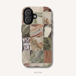 Mobilskal med marmormönster - Neutral stenestetik för iPhone 17 16 15 14 13 12 11 Pro Max Plus Mini Air-skal PC043