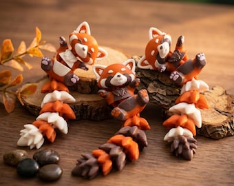 Flexi Roter Panda Schlüsselanhänger, Gelenk Tasche Haustier, Schreibtisch Spielzeug, Fidget Tier