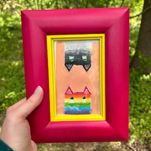 Original oljepastellmålning | 7,5 x 12,5 cm inramad