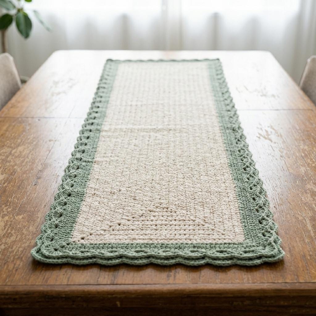 39 Crochet Green Patterns: Frogs, Avocados, Doilies, and Keychains 35 Crochet Table Runner