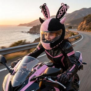 bunny motorcycle helmet Cinnamoroll Cover Cute Plush Ears children will laugh Bunny Helmet Cover Funny Now