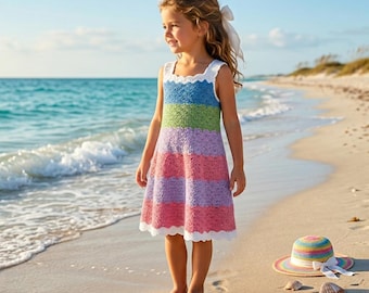 Padrão de vestido em crochê com ponto concha, vestido de verão boho leve, ideal para iniciantes (padrão em PDF)