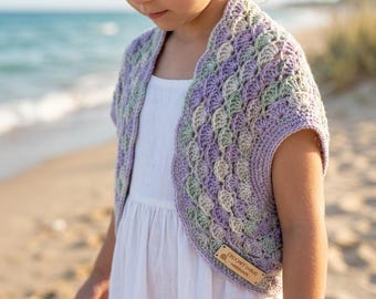 Crochet Petal Stitch Shrug Pattern, Beginner Lace Cocoon Cardigan (PDF)
