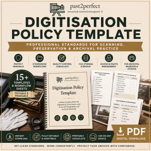 Digitisation Policy Template | Photo Scanning SOP for Archives, Museums & Restoration Studios | Editable Preservation Workflow PDF
