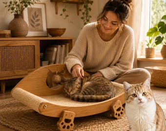 3-in-1 kattenkrabbank, krabplank kattenligstoel, sisal kattenklauwslijper, interactief kattenspeelgoed, kattenmeubel voor binnen