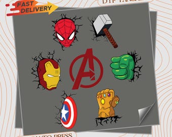 Super Hero Spider Dtf Transfers, Avengers Dtf Prints, Disney Cartoon Character Ready To Press, Iron On Transfer, Press Heat Transfer