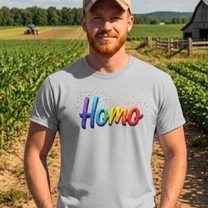 Homo Shirt Rainbow Gay Pride Tee Funny Gay Shirt LGBTQ Bold Statement Gift Unisex