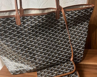 Vintage Goyard Brown designer tote bag size GM secondhand