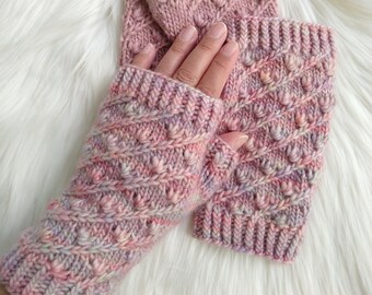 Veela Mitts, PATTERN ONLY, knit, PDF digital download, hp inspired, fingerless gloves, mittens, Beauxbaton fleur floral pretty