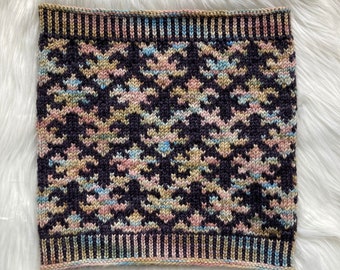 Shadow Wielder Cowl Knitting Pattern – Fair Isle Motif, PDF Download
