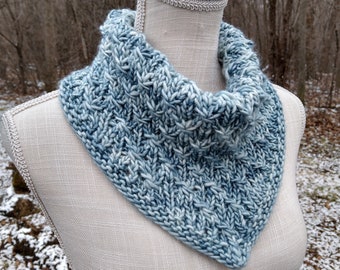 Granger Bandana Cowl Knitting Pattern: Floral Cabled Texture (PDF Digital Download)
