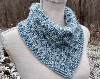 Knitting Pattern - Granger Bandana Cowl, knit, PDF digital download, hp inspired, floral cabled textured beautiful