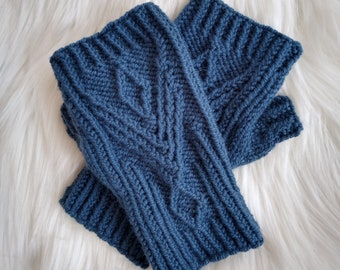 Thunderbird Mitts Knitting Pattern: Twisted Stitch Fingerless Gloves (PDF Download)