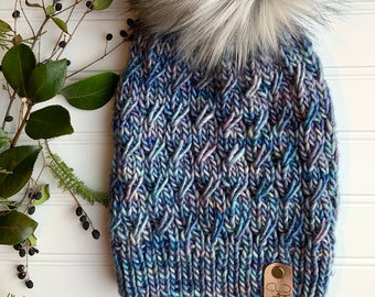 Ascendio Beanie Knit Pattern: Spiral Twist Hat (PDF Digital Download)