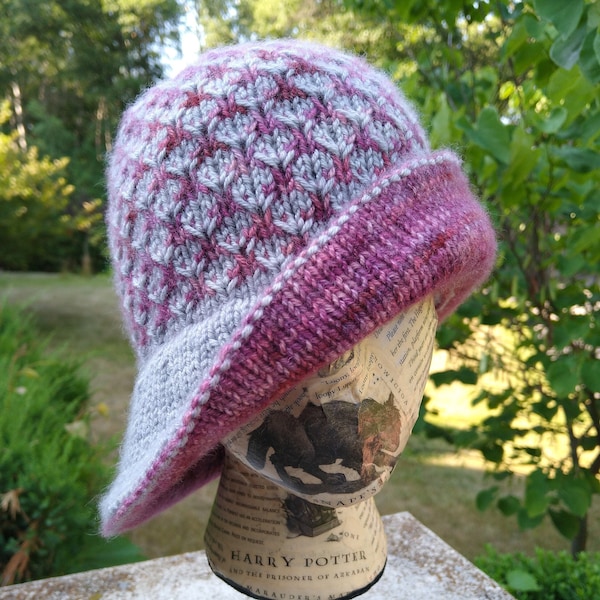 Knitting Pattern - Rosewood Cloche, Digital ONLY, knit, PDF download, hp inspired, bucket hat cute textured magical beanie fashion