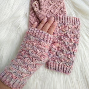 Veela Mitts, PATTERN ONLY, knit, PDF digital download, hp inspired, fingerless gloves, mittens, Beauxbaton fleur floral pretty