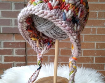 Pomona Bonnet Knitting Pattern: Mosaic Knit Kids Hat (PDF Digital Download)