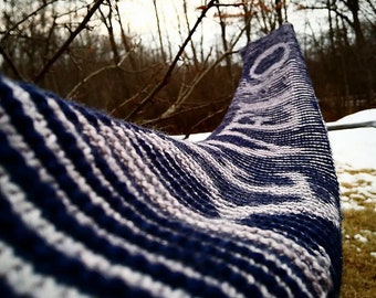 Knitting Pattern - Revelio Scarf, knit, PDF digital download, hp inspired, illusion shadow striped neckwear easy beginner