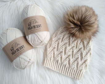 Wiggentree Hat Knitting Pattern: Floral Rowan Tree Beanie (PDF Digital Download)